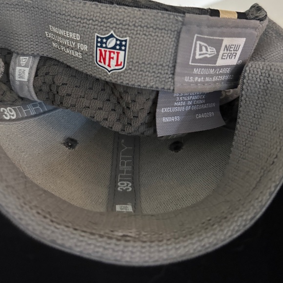 New Orleans Saints NFL New Era 39THIRTY Flex Hat Cap Gray Size M/L Logo + Stripe - Picture 6 of 7